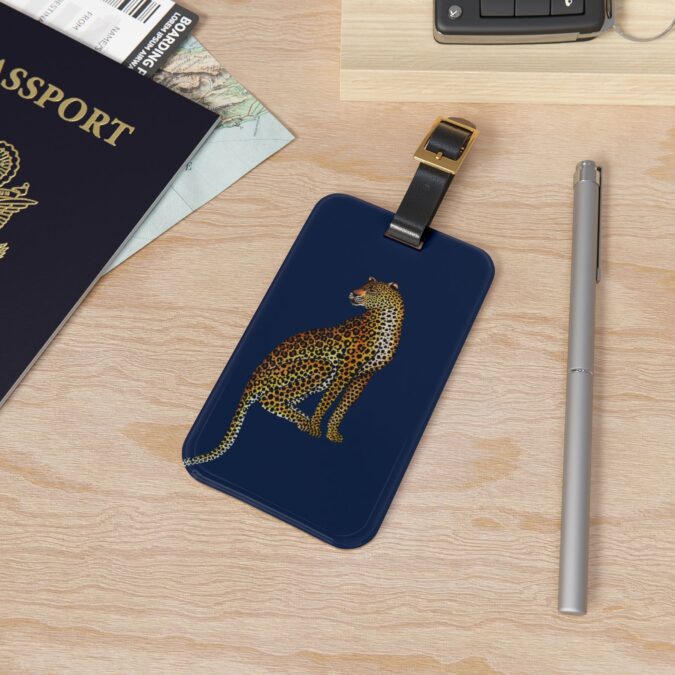 Leopard Luggage Tag - Navy - Image 4