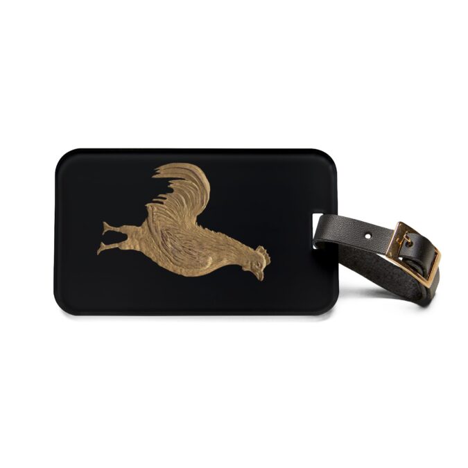 Gold Rooster Luggage Tag - Black - Image 2