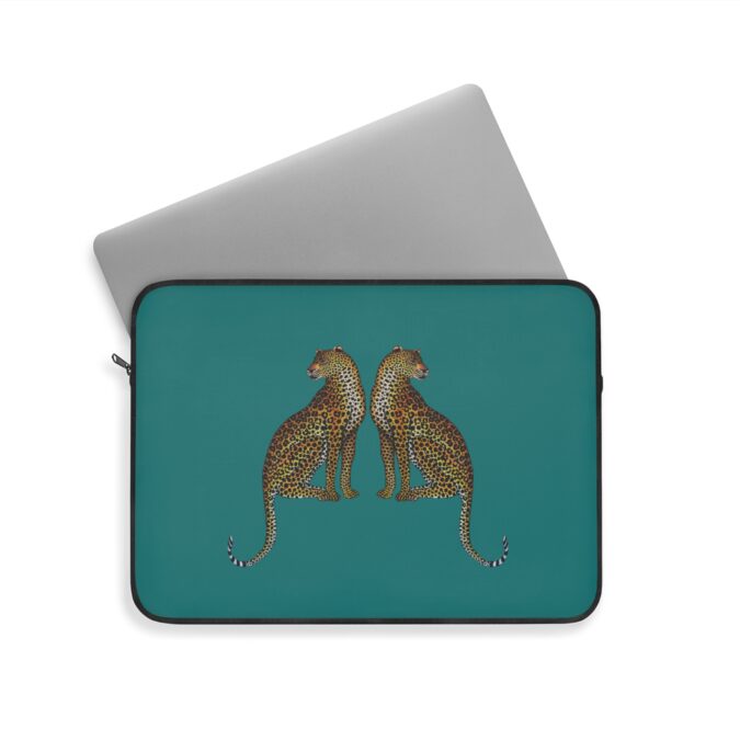 Leopard Laptop Sleeve - Teal - Image 8