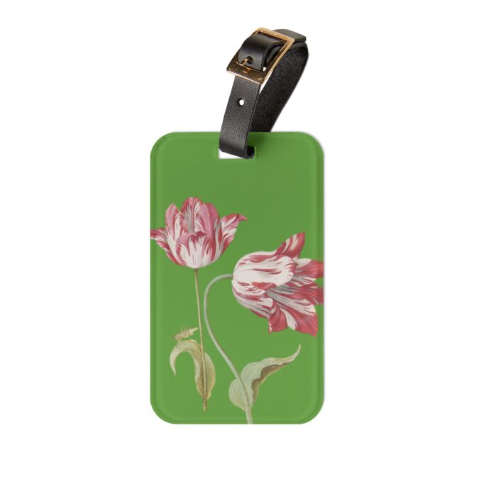 Two Tulips Luggage Tag - Green