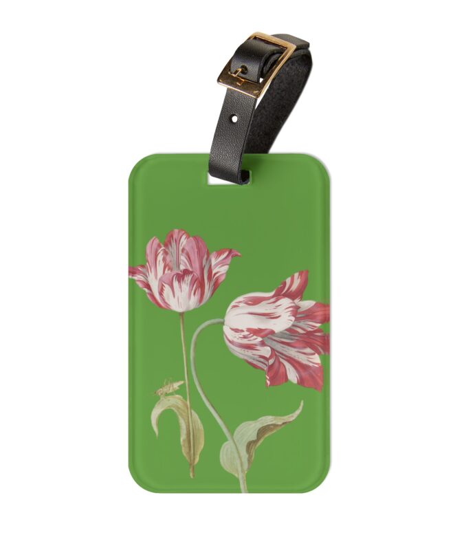 Two Tulips Luggage Tag - Green