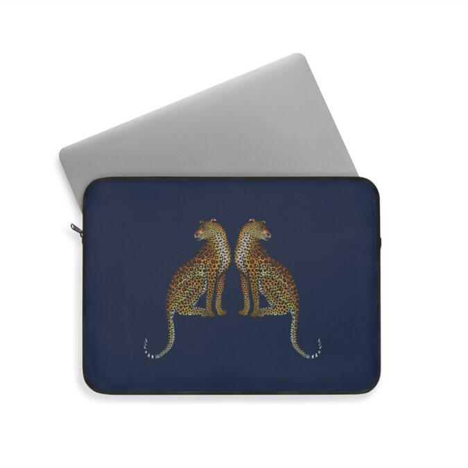 Leopard Laptop Sleeve - Navy - Image 8