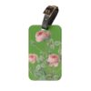 Pink Roses Luggage Tag - Green