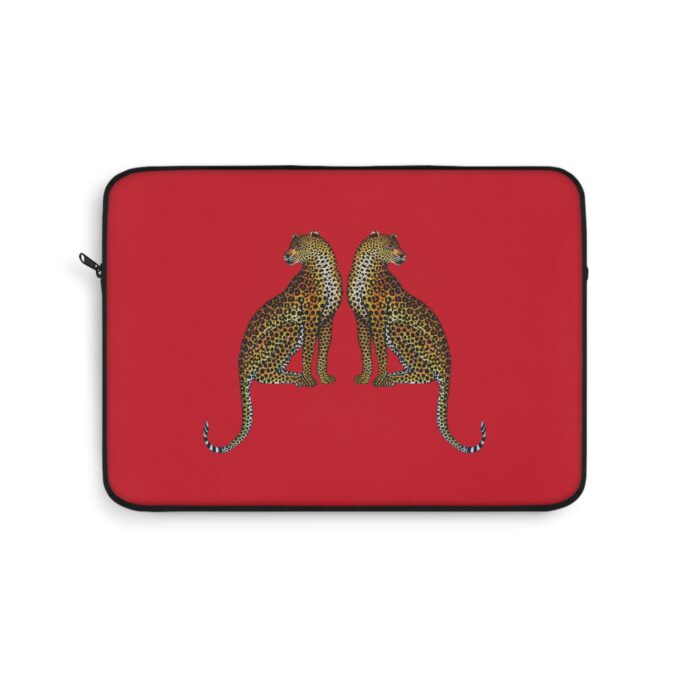 Leopard Laptop Sleeve - Red - Image 4