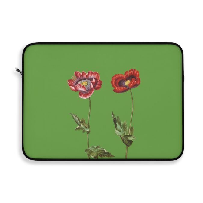 Poppies Laptop Sleeve - Green - Image 7
