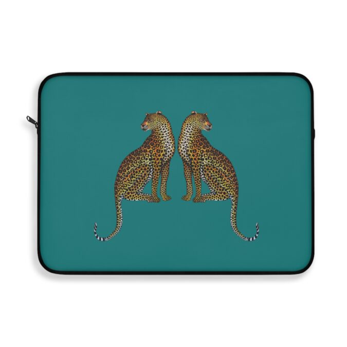 Leopard Laptop Sleeve - Teal - Image 7
