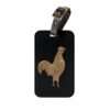 Gold Rooster Luggage Tag - Black