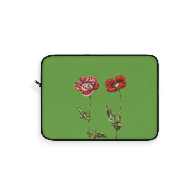 Poppies Laptop Sleeve - Green