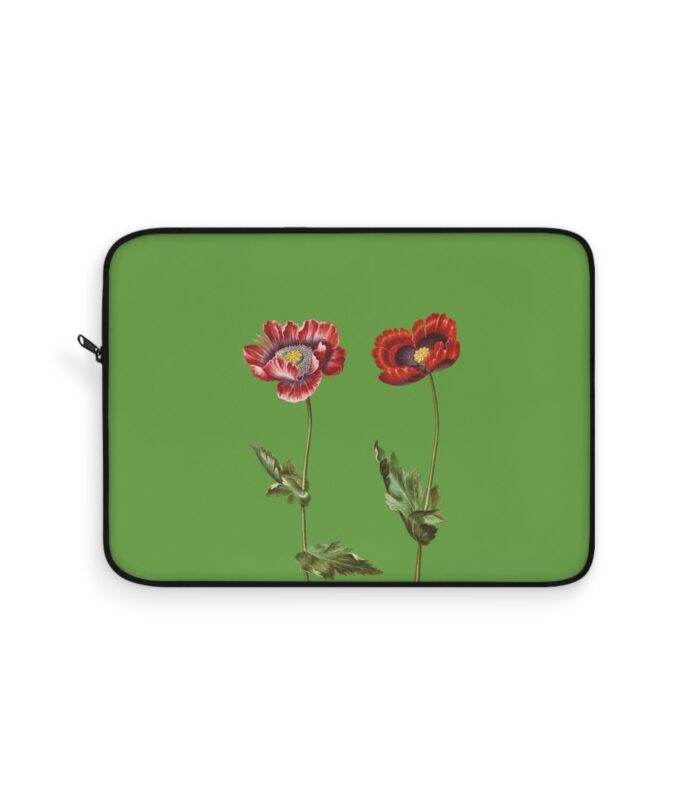 Poppies Laptop Sleeve - Green