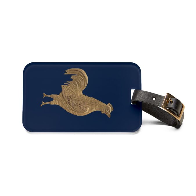 Gold Rooster Luggage Tag - Navy - Image 2