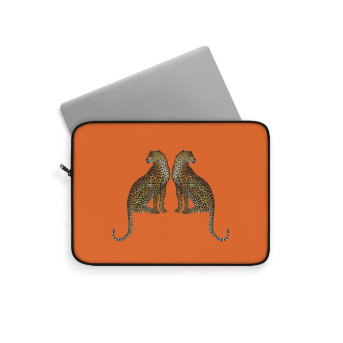 Leopard Laptop Sleeve - Deep Orange - Image 2