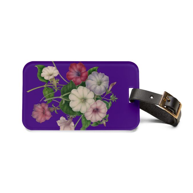 Petunias Luggage Tag - Indigo - Image 2