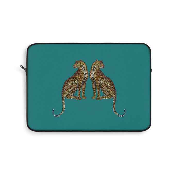 Leopard Laptop Sleeve - Teal - Image 4