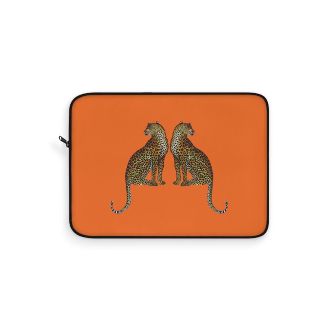Leopard Laptop Sleeve - Deep Orange