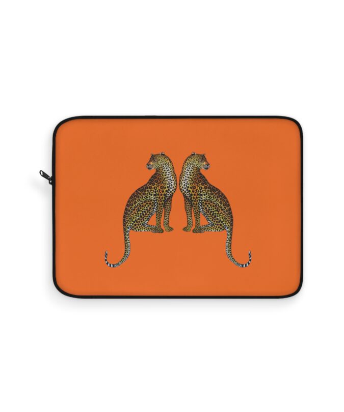 Leopard Laptop Sleeve - Deep Orange
