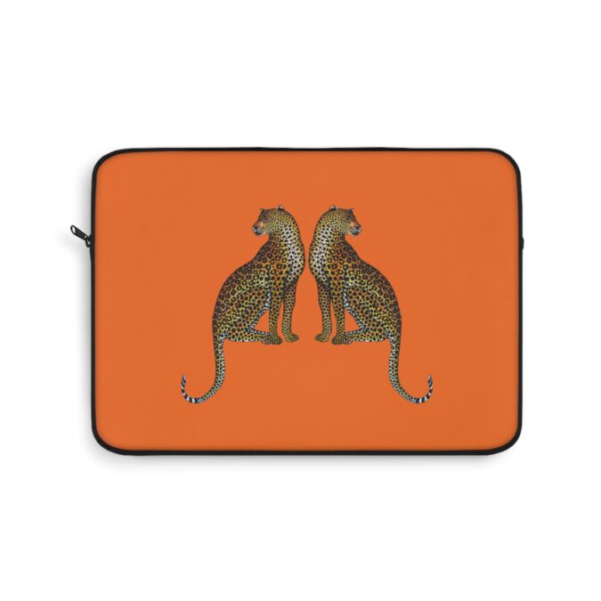 Leopard Laptop Sleeve - Deep Orange - Image 4