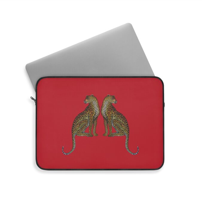 Leopard Laptop Sleeve - Red - Image 8