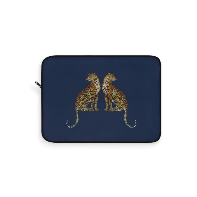 Leopard Laptop Sleeve - Navy
