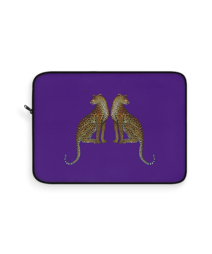 Leopard Laptop Sleeve - Indigo