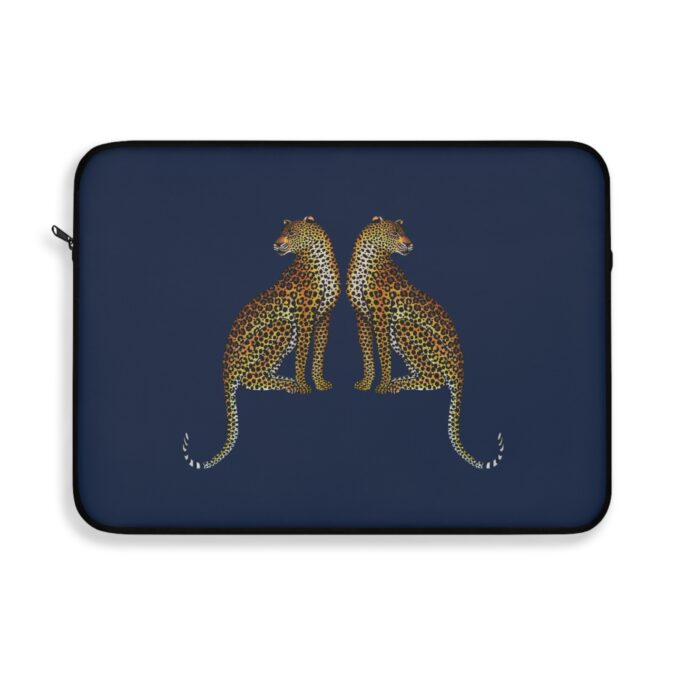 Leopard Laptop Sleeve - Navy - Image 7
