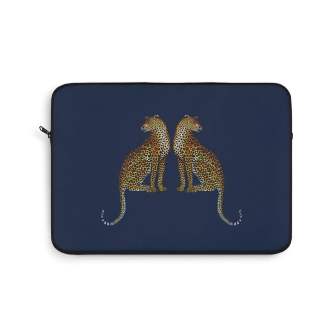 Leopard Laptop Sleeve - Navy - Image 4