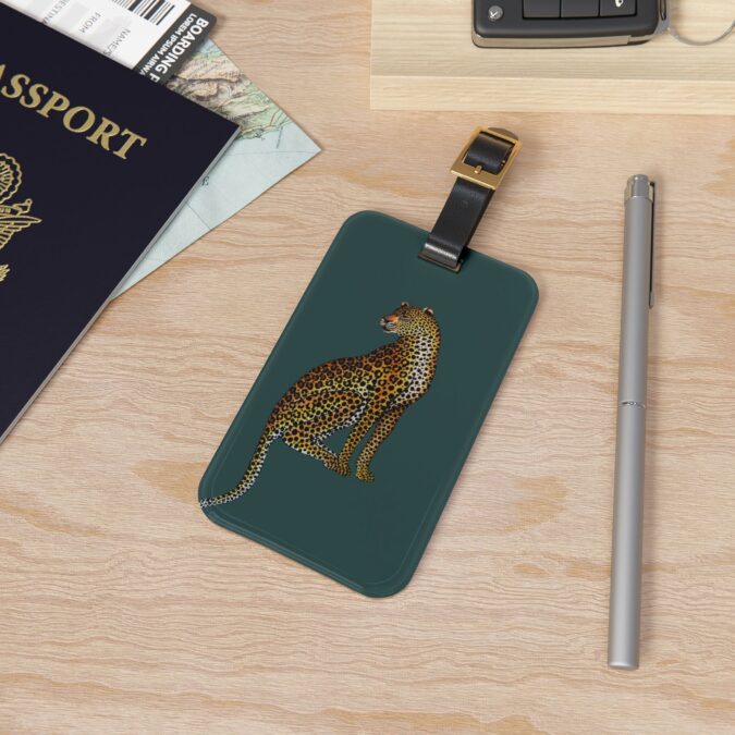 Leopard Luggage Tag - Dark Slate - Image 4