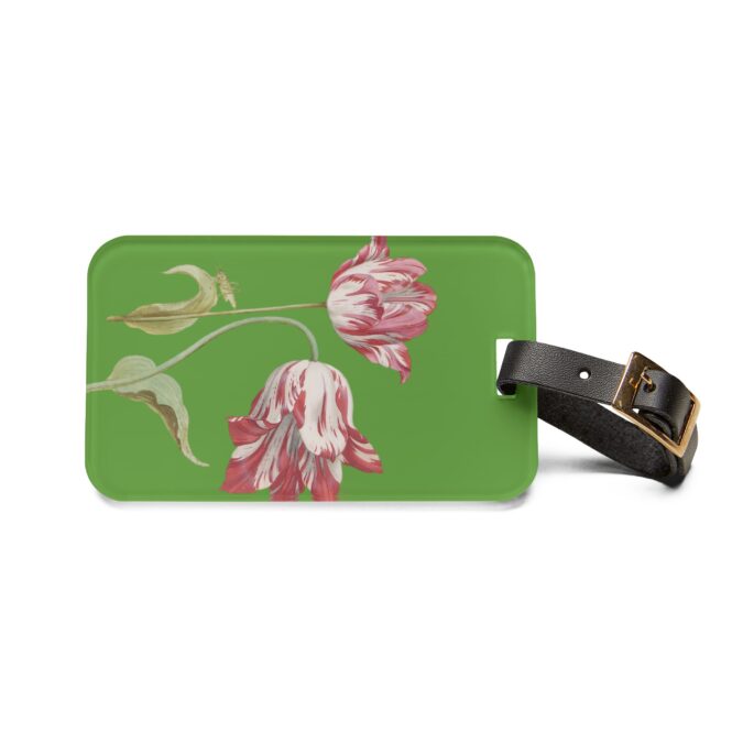Two Tulips Luggage Tag - Green - Image 2