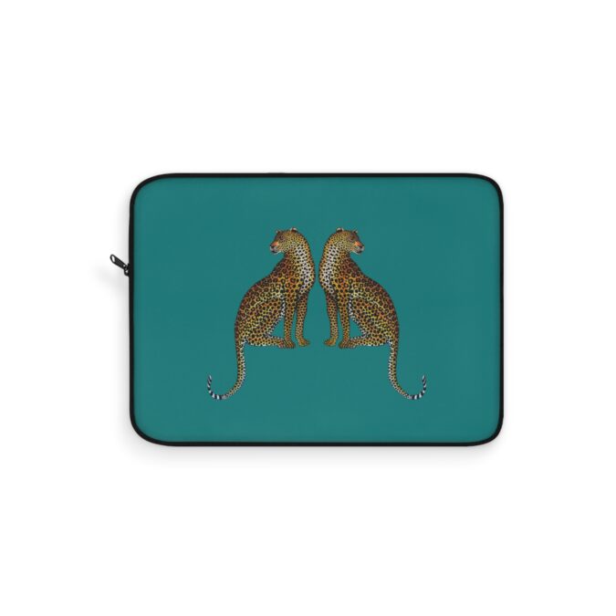 Leopard Laptop Sleeve - Teal