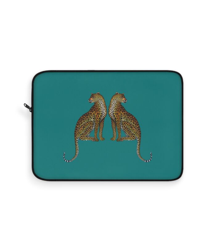 Leopard Laptop Sleeve - Teal