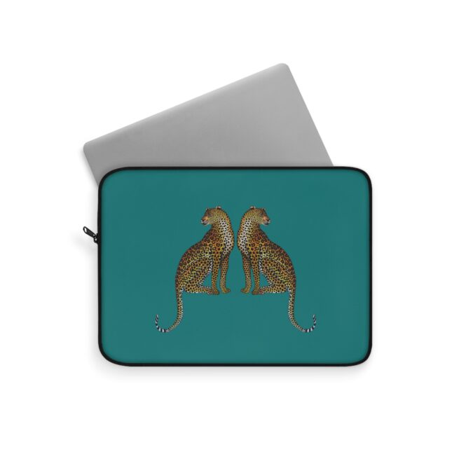 Leopard Laptop Sleeve - Teal - Image 2