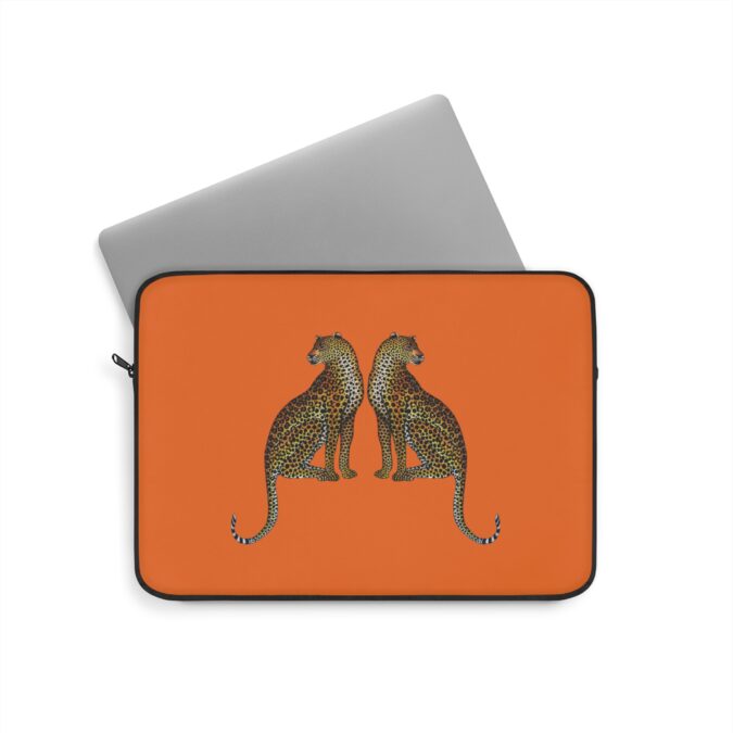 Leopard Laptop Sleeve - Deep Orange - Image 5