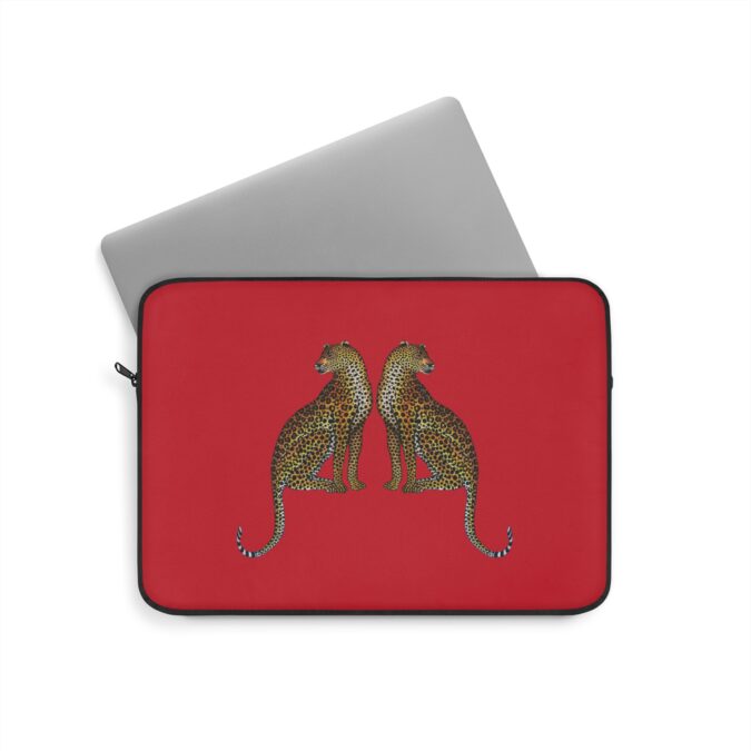 Leopard Laptop Sleeve - Red - Image 5