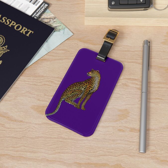 Leopard Luggage Tag - Indigo - Image 4