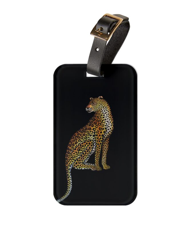 Leopard Luggage Tag - Black