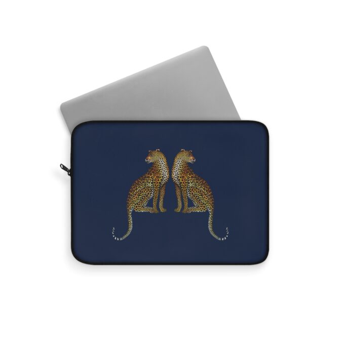 Leopard Laptop Sleeve - Navy - Image 2