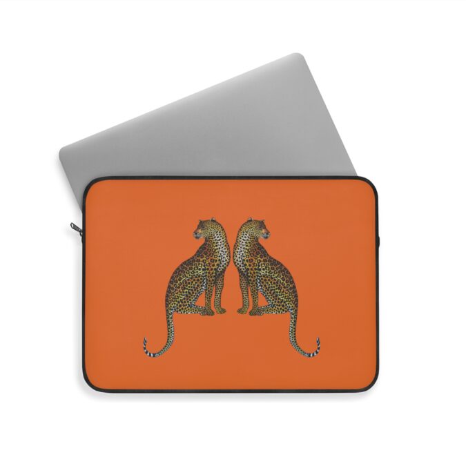 Leopard Laptop Sleeve - Deep Orange - Image 8