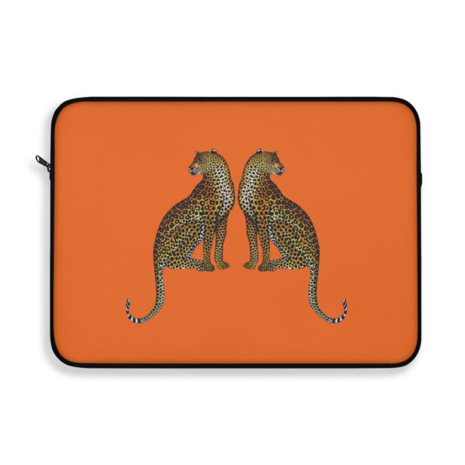 Leopard Laptop Sleeve - Deep Orange - Image 7