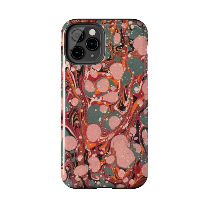 Marbled Paper Phone Case - Pale Pink & Moss Green - Image 6