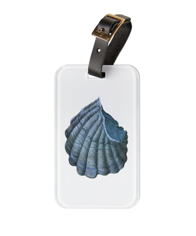 Blue Shell Luggage Tag - White