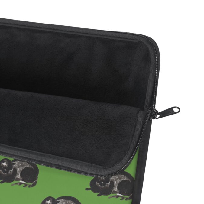 Black Cat Laptop Sleeve - Green - Image 3