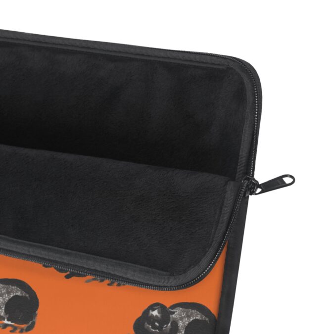 Black Cat Laptop Sleeve - Orange - Image 6