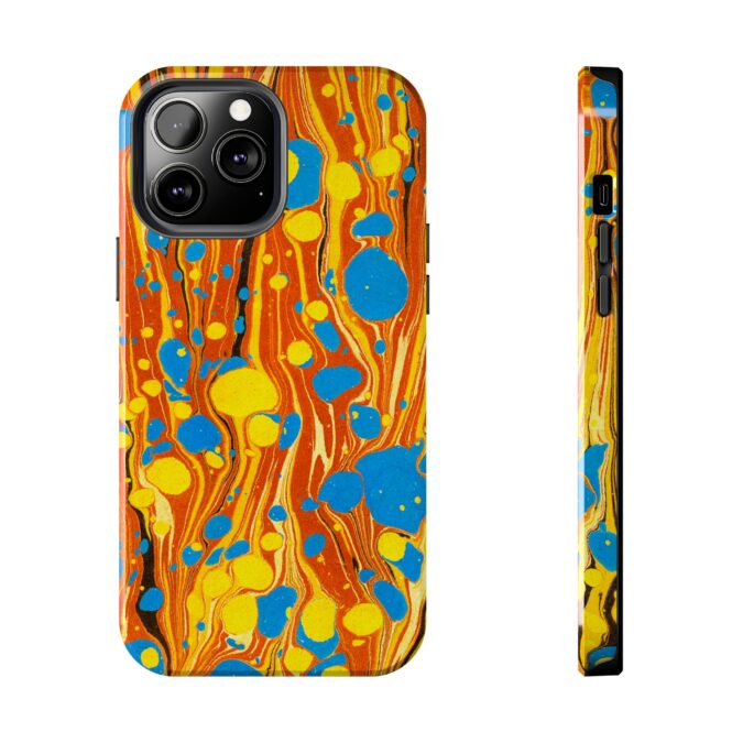 Marbled Phone Case - Orange, Yellow & Blue - Image 41