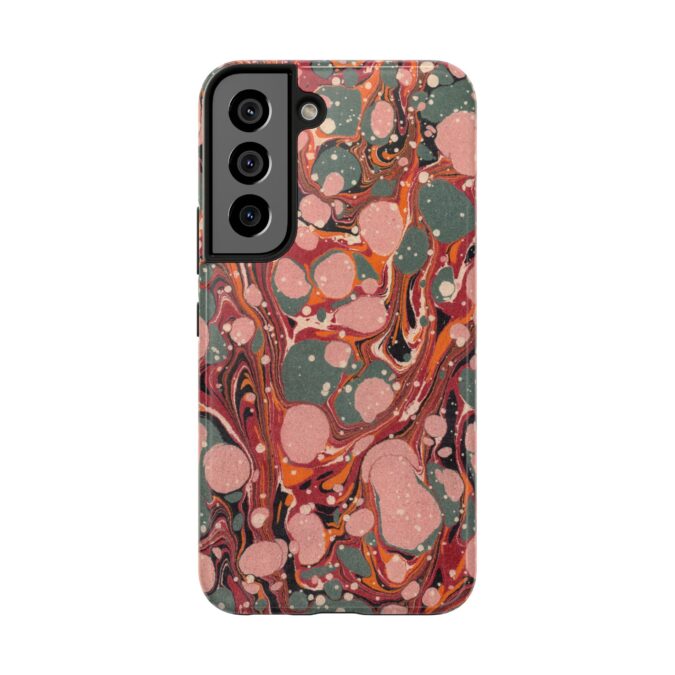 Marbled Paper Phone Case - Pale Pink & Moss Green - Image 89