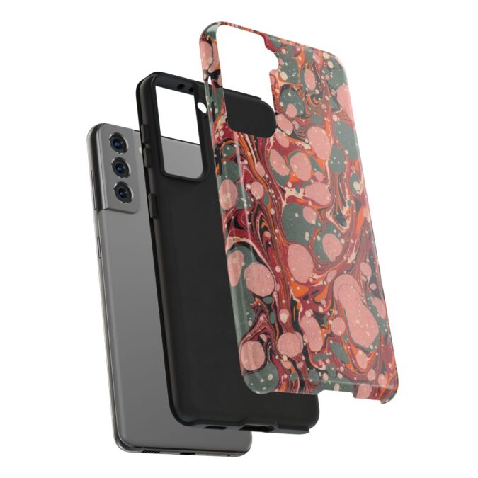 Marbled Paper Phone Case - Pale Pink & Moss Green - Image 96