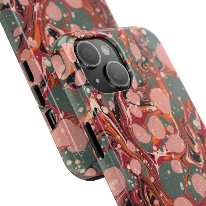 Marbled Paper Phone Case - Pale Pink & Moss Green - Image 54