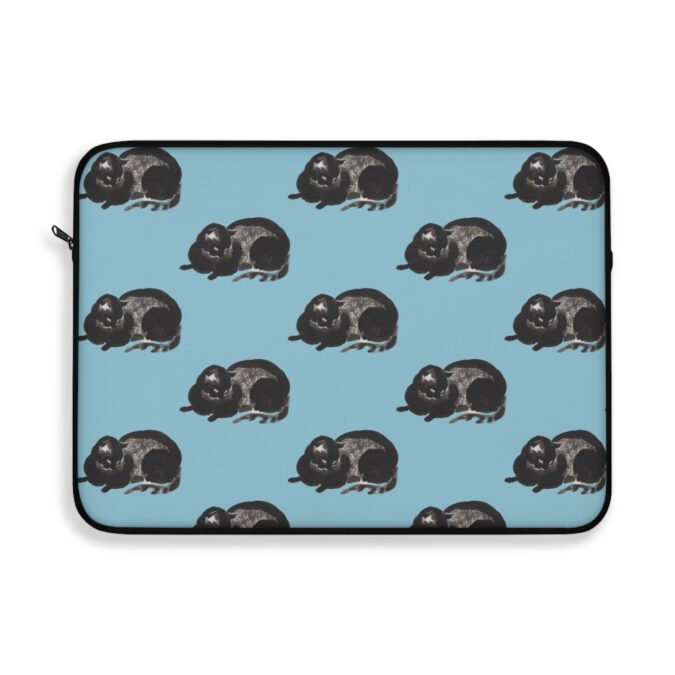 Black Cat Laptop Sleeve - Pale Blue - Image 7