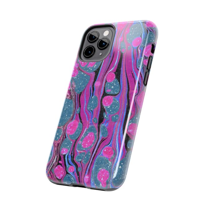 Marbled Phone Case - Fuchsia & Dusty Blue - Image 7