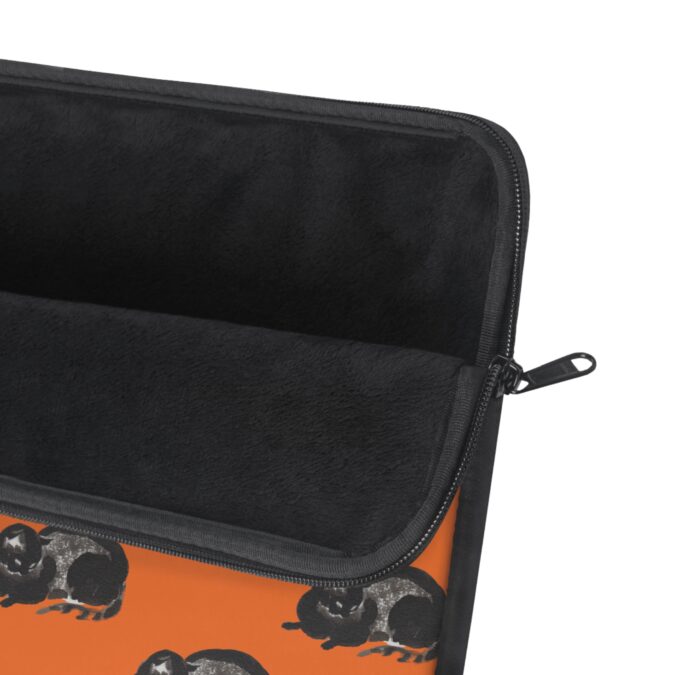 Black Cat Laptop Sleeve - Orange - Image 3