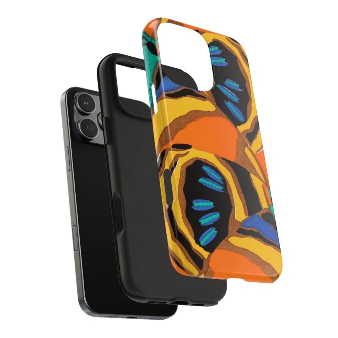Orange, Black & Blue Abstract Phone Case - Image 74