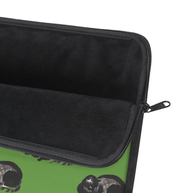 Black Cat Laptop Sleeve - Green - Image 6